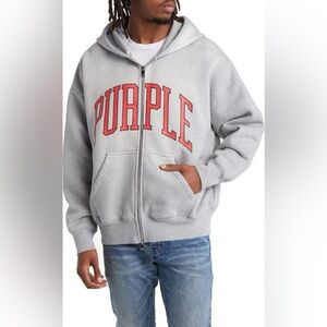 Purple Brand Oversize Heavyweight Fleece Zip Hoodie
